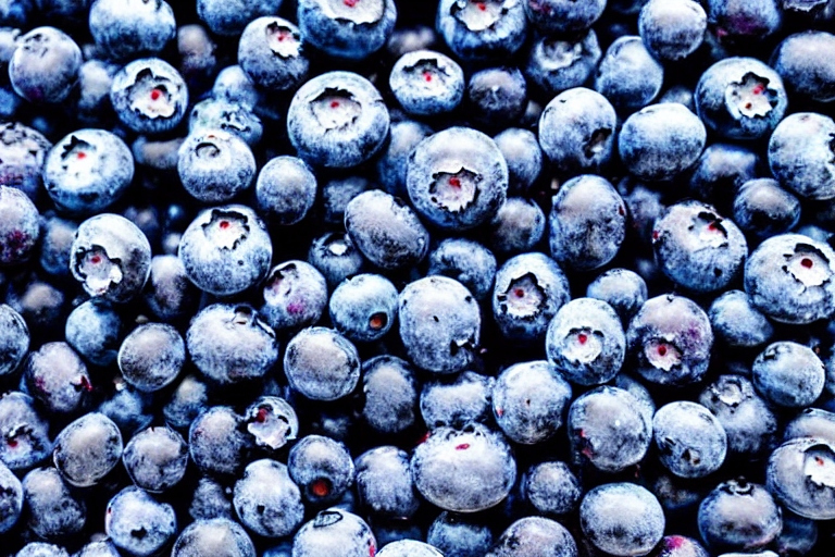 A bunch of blueberries.